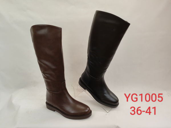 Bota alta lisa de suela baja